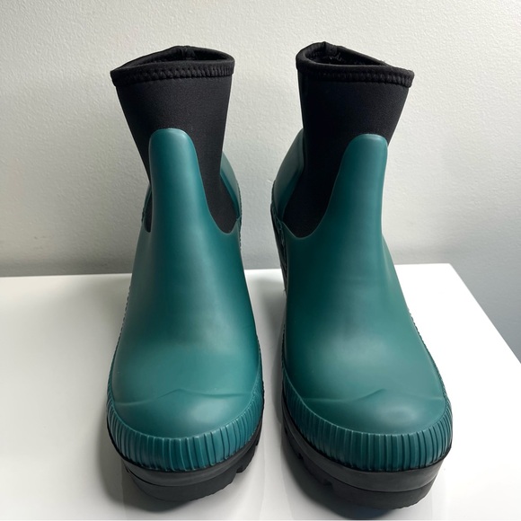 Hunter Ankle Wedges Rain Boots Teal & Black ColorBlock Us Size 9 Uk size 7 - Picture 3 of 9